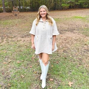 Neutral tweed dress!!